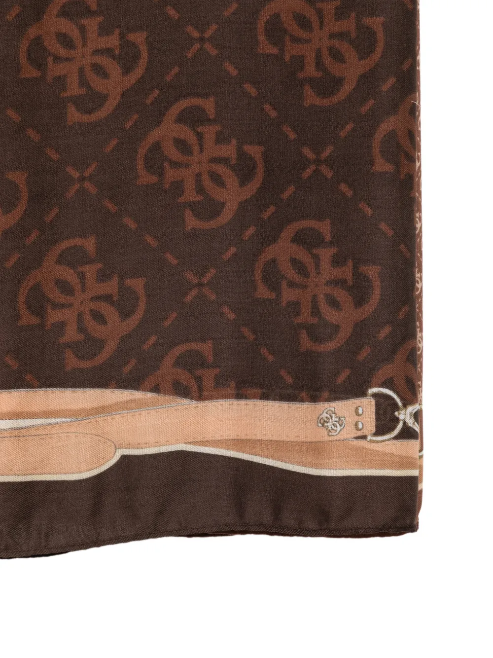 GUESS USA Sjaal met kettingprint en logoprint Bruin