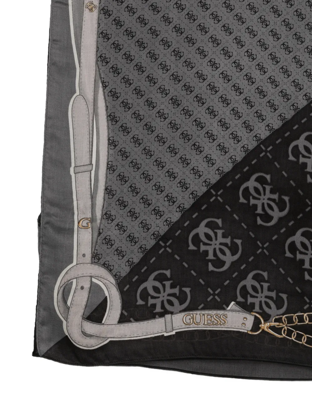 GUESS USA Sjaal met riemprint en logoprint Zwart