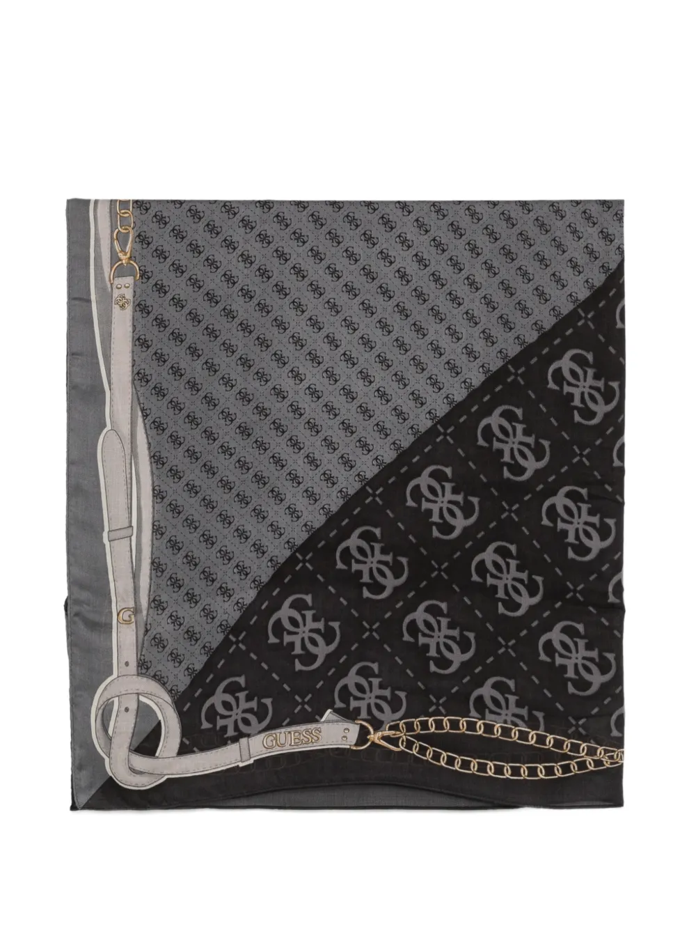 GUESS USA logo-print belt-print scarf - Nero
