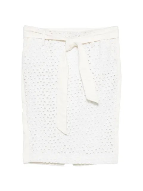 Gianfranco Ferré Pre-Owned 1990s eyelet-embroidered belted mini skirt