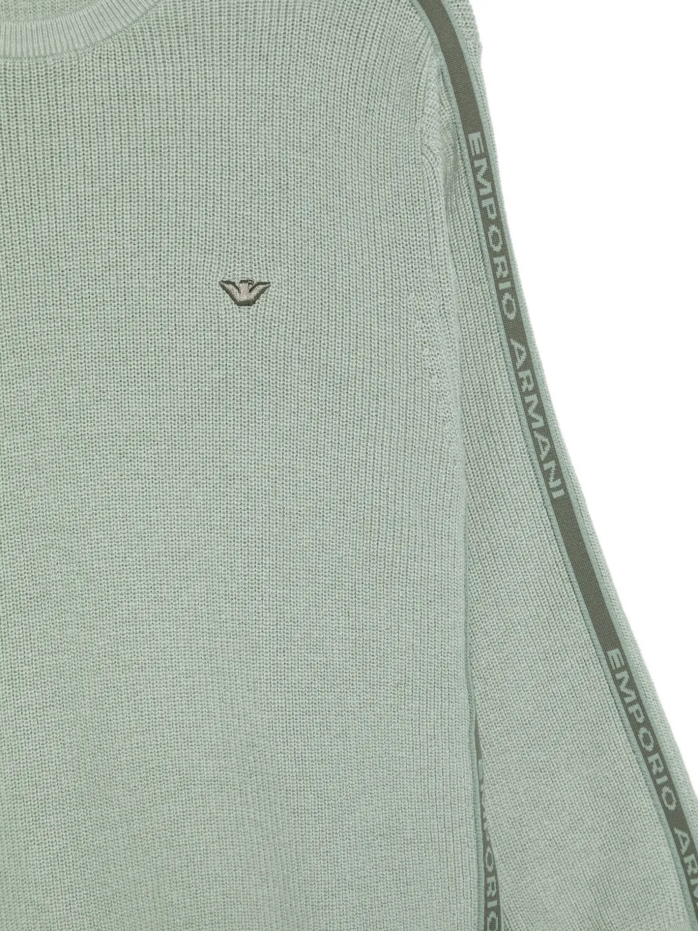 Emporio Armani Kids Gebreide trui met logoband Groen