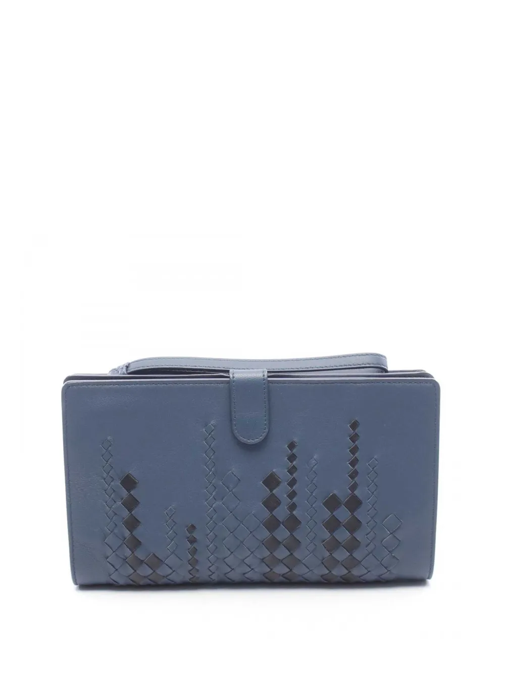 Bottega Veneta Pre-Owned 2012-2026 Intrecciato Trimmed Nappa clutch bag - Blu