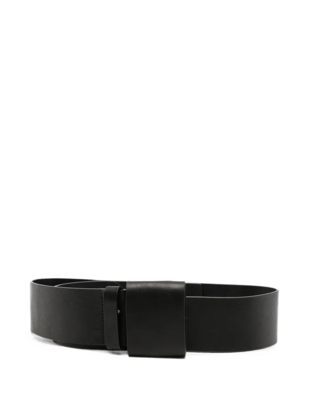 Rundholz wide-strap leather belt - Nero