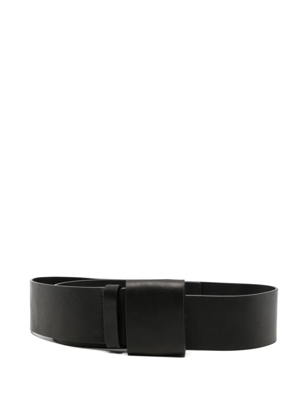 Rundholz wide-strap leather belt - Nero