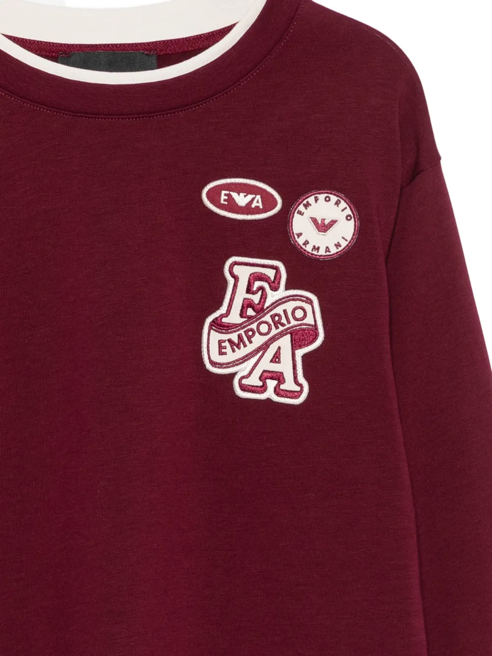 Emporio Armani Kids T-shirt met logopatch Rood