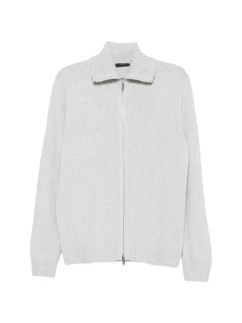 Zanone zip-up ribbed-collar cardigan