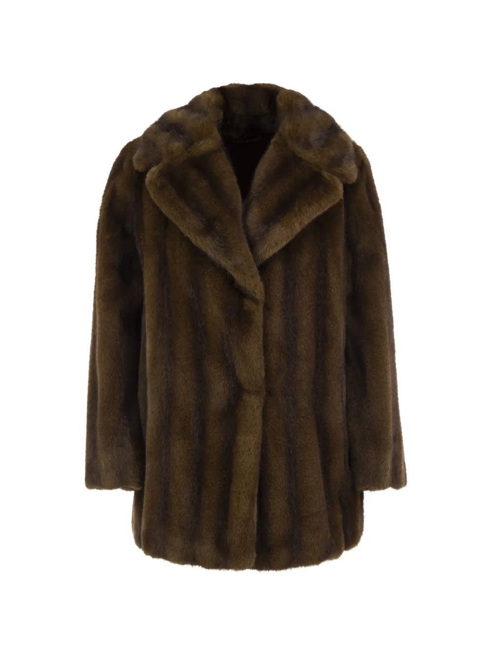 Max Mara faux-fur shawl-collar coat - Marrone