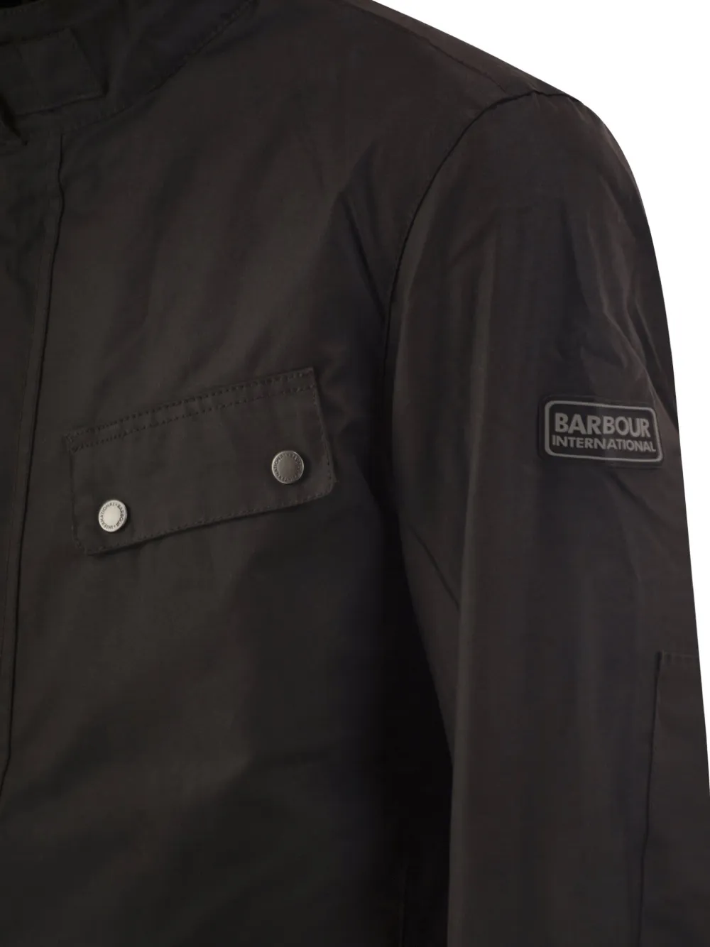 Barbour International Tourer Duke gewaxt jack in militaire stijl Bruin