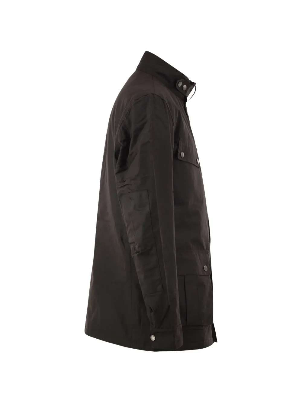 Barbour International Tourer Duke gewaxt jack in militaire stijl Bruin