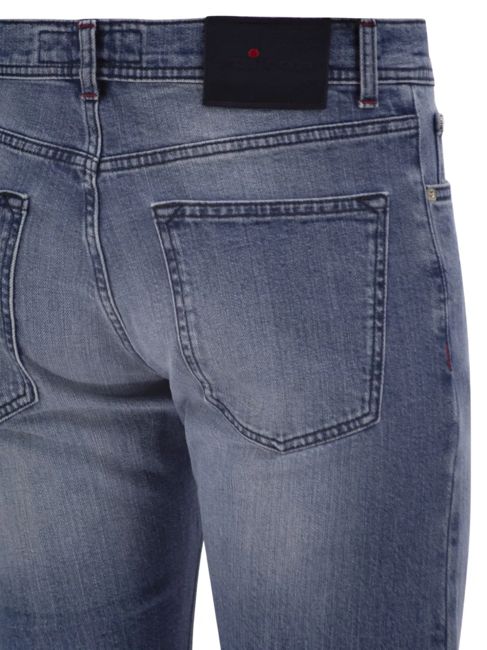 Kiton Skinny jeans met vijf zakken en vervaagd effect Blauw