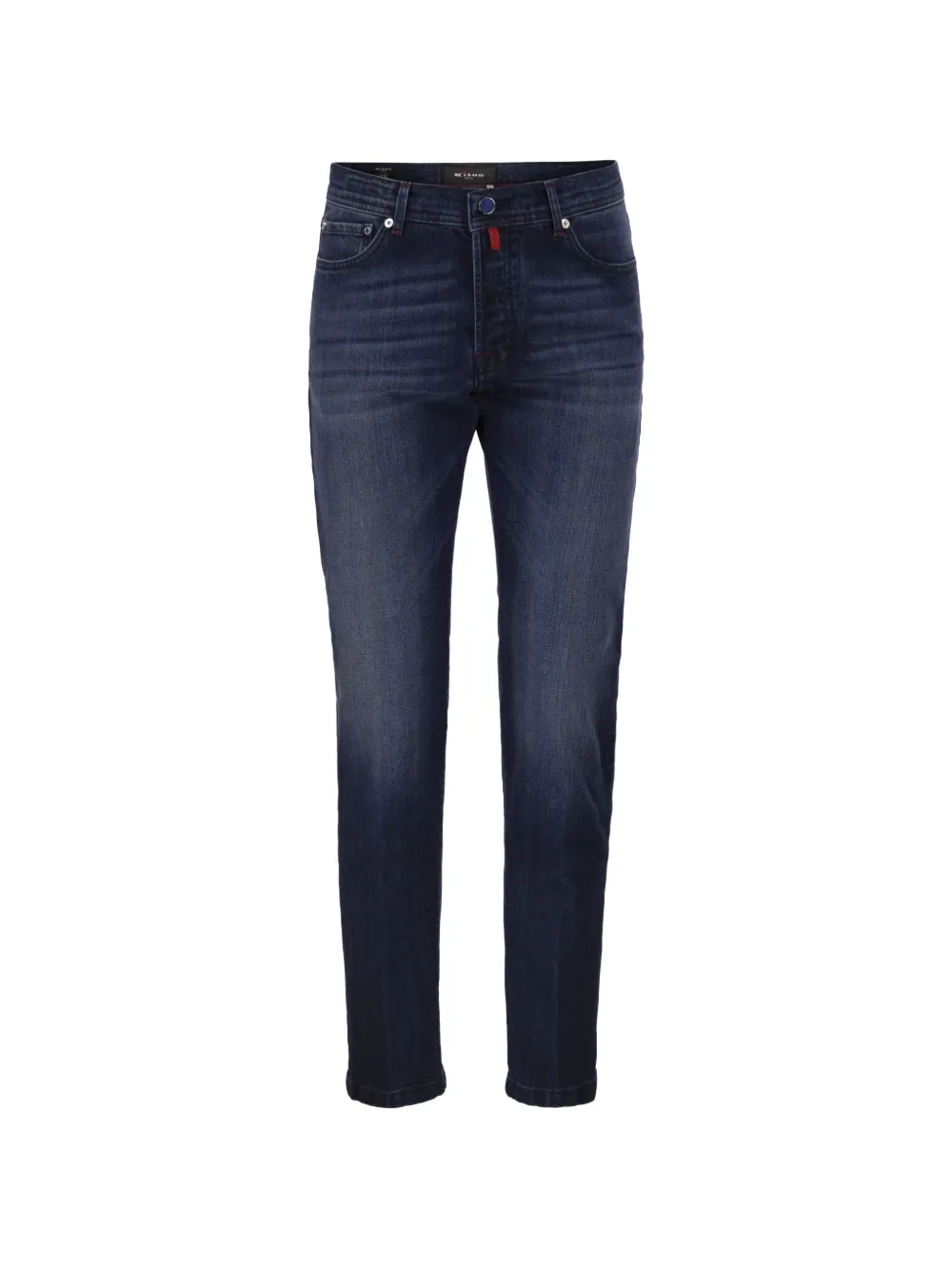 Kiton faded-wash five-pocket slim-fit jeans - Blu