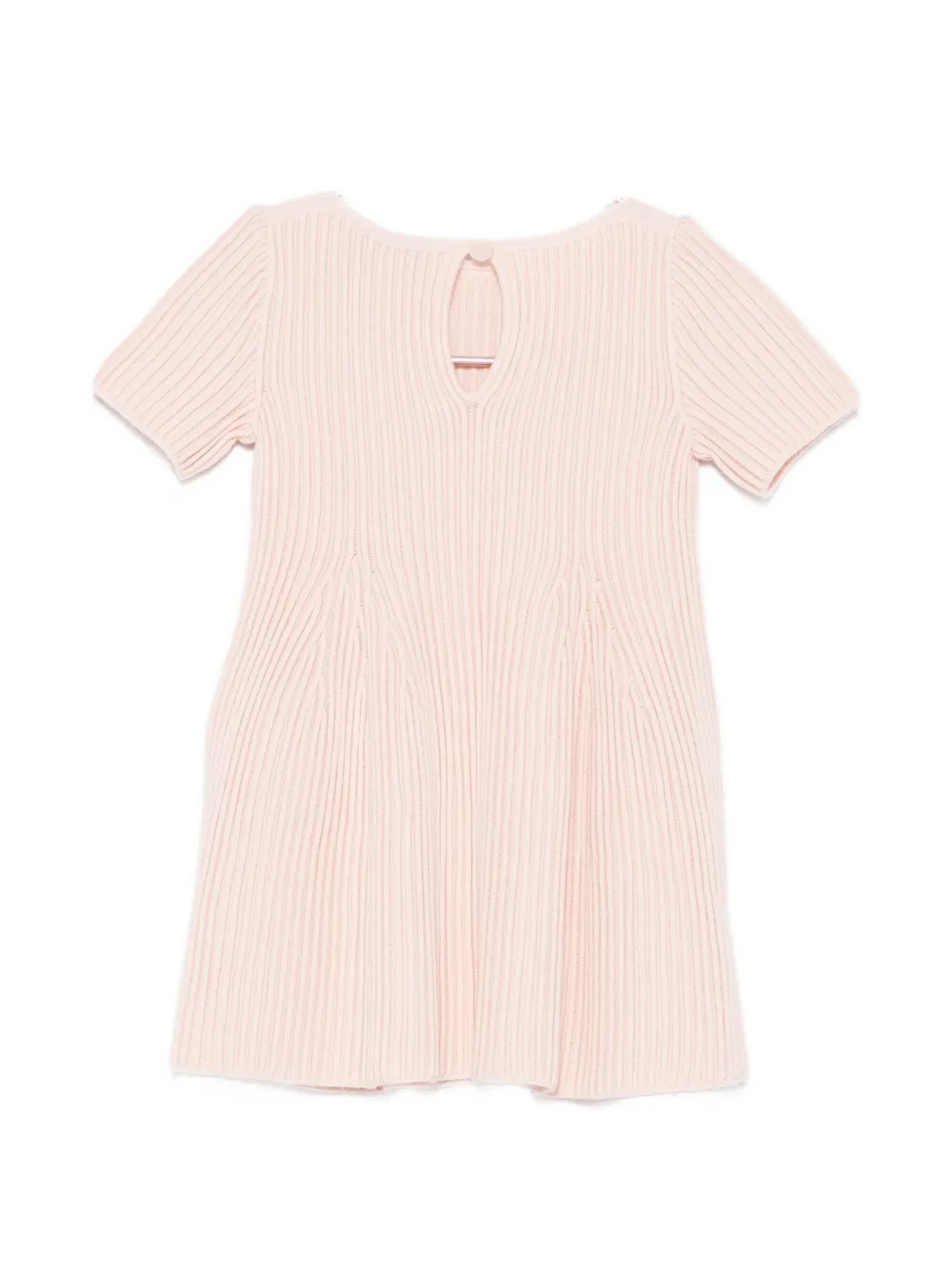 Emporio Armani Kids ribbed-knit logo-patch dress Roze