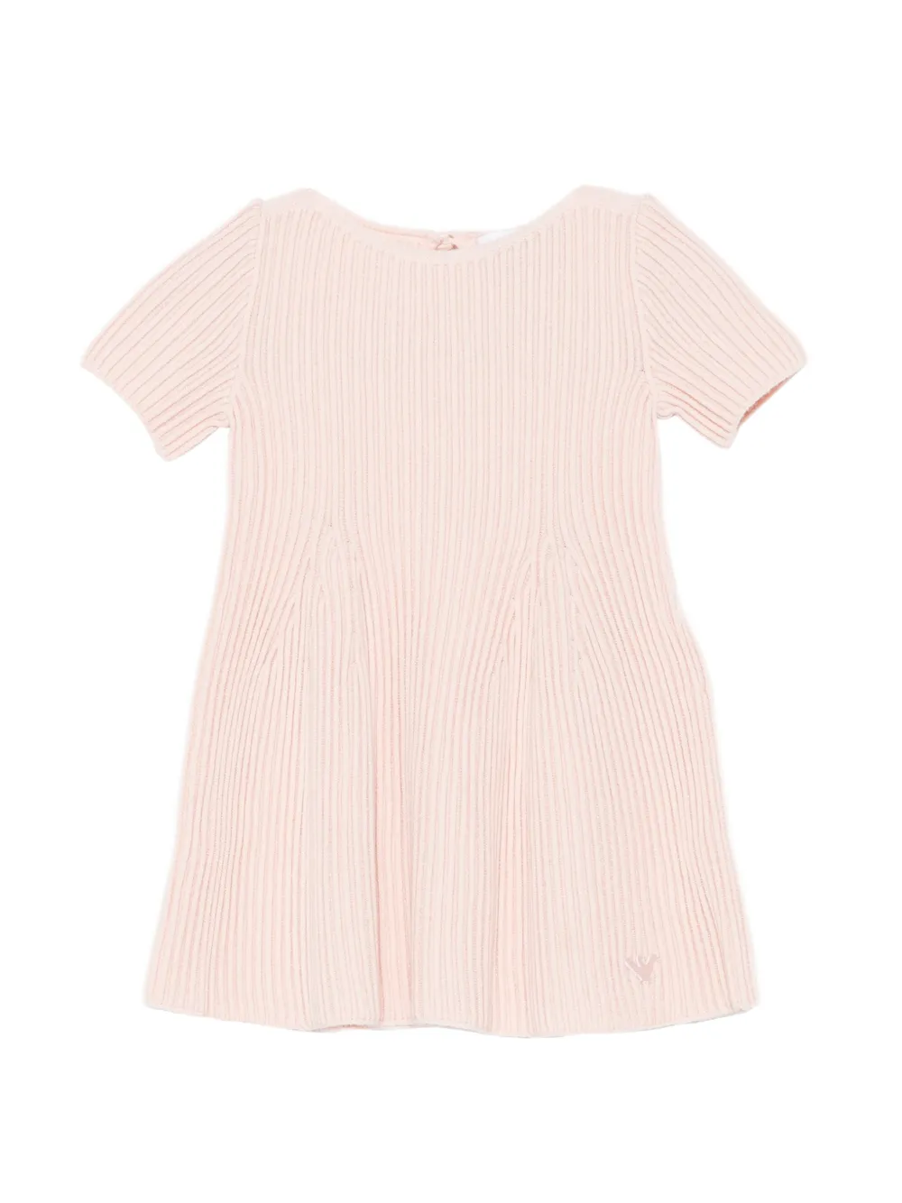 Emporio Armani Kids ribbed-knit logo-patch dress - Rosa
