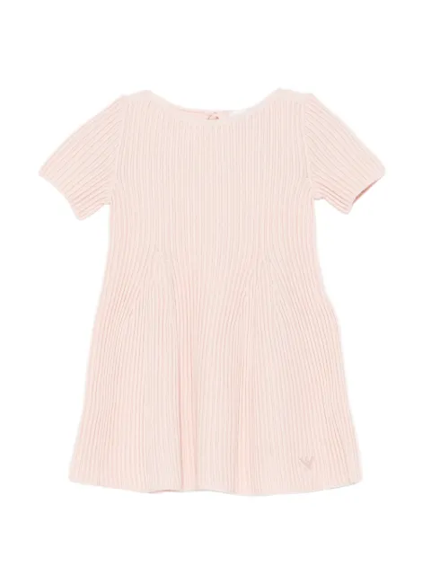 Emporio Armani Kids ribbed-knit logo-patch dress