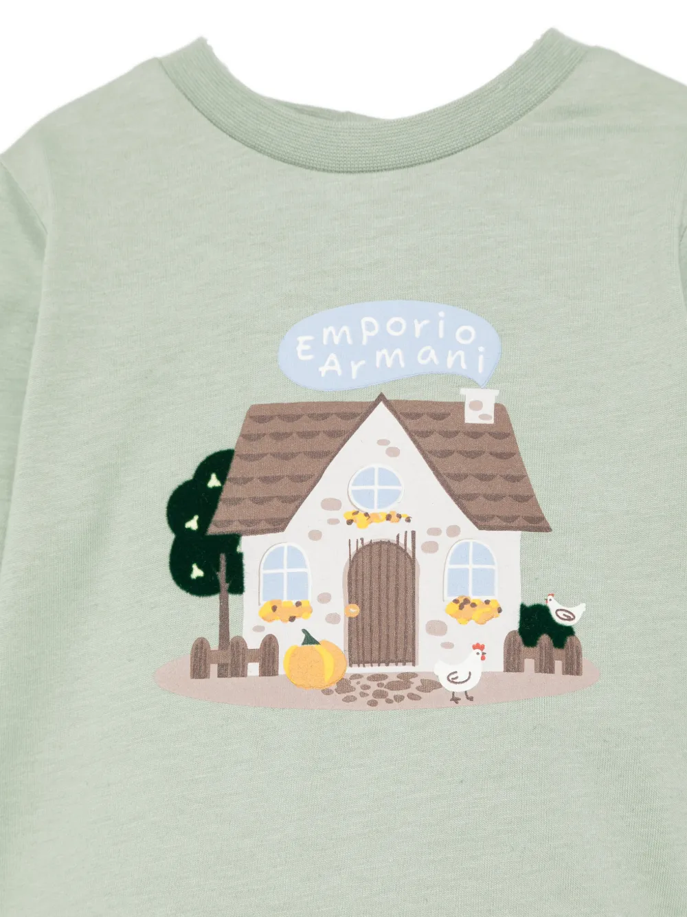Emporio Armani Kids T-shirt met grafische print Groen