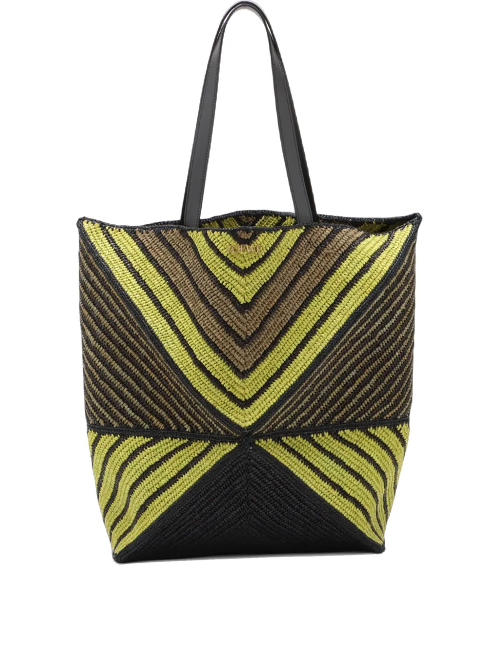 Loewe Pre-Owned 2010-2026 Raffia Puzzle Fold XL tote bag - Grün