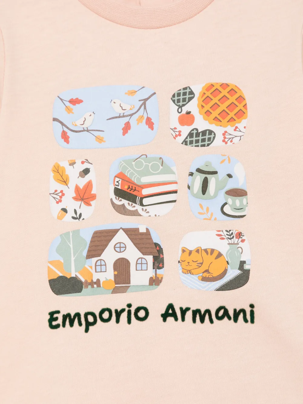 Emporio Armani Kids T-shirt met grafische print Roze