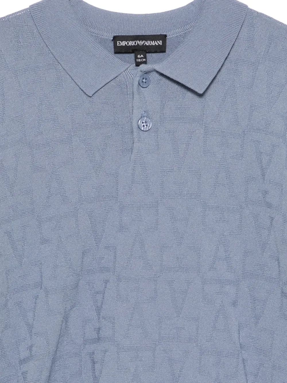 Emporio Armani Kids logo-jacquard polo shirt Blauw