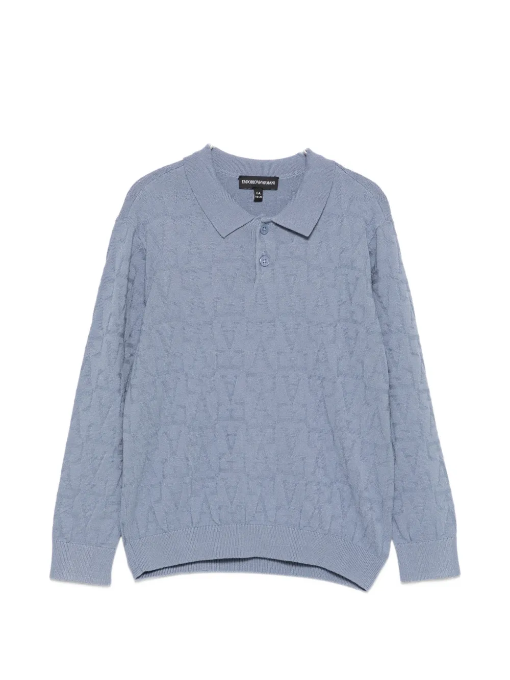 Emporio Armani Kids logo-jacquard polo shirt - Blu
