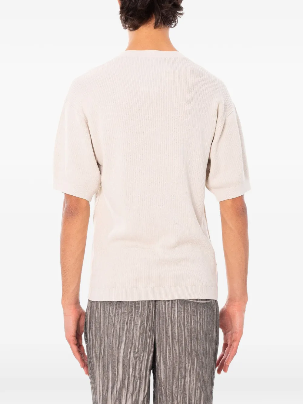 Transit Ribgebreid T-shirt Beige