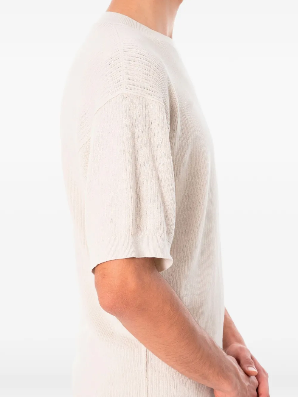 Transit Ribgebreid T-shirt Beige