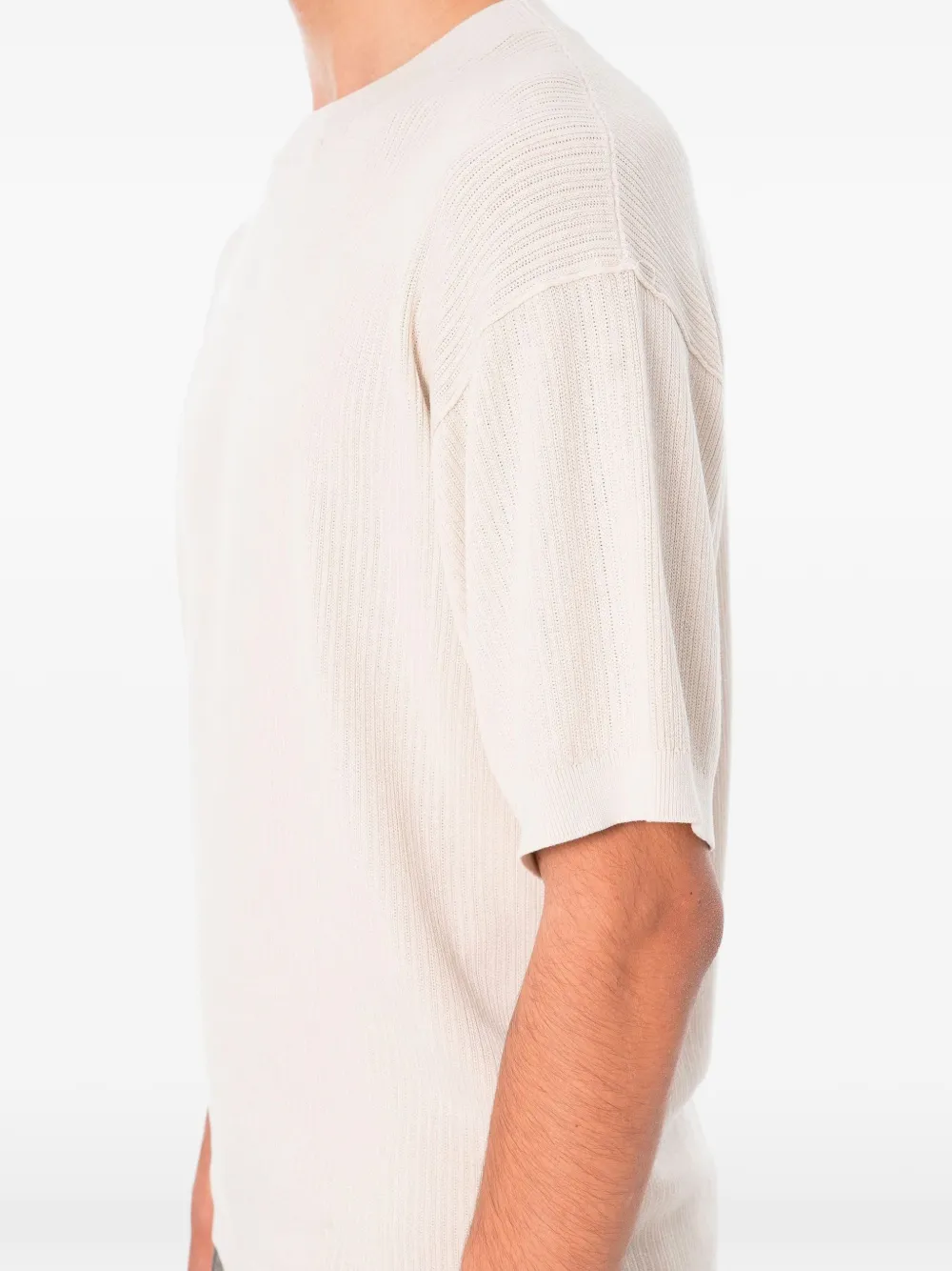 Transit Ribgebreid T-shirt Beige