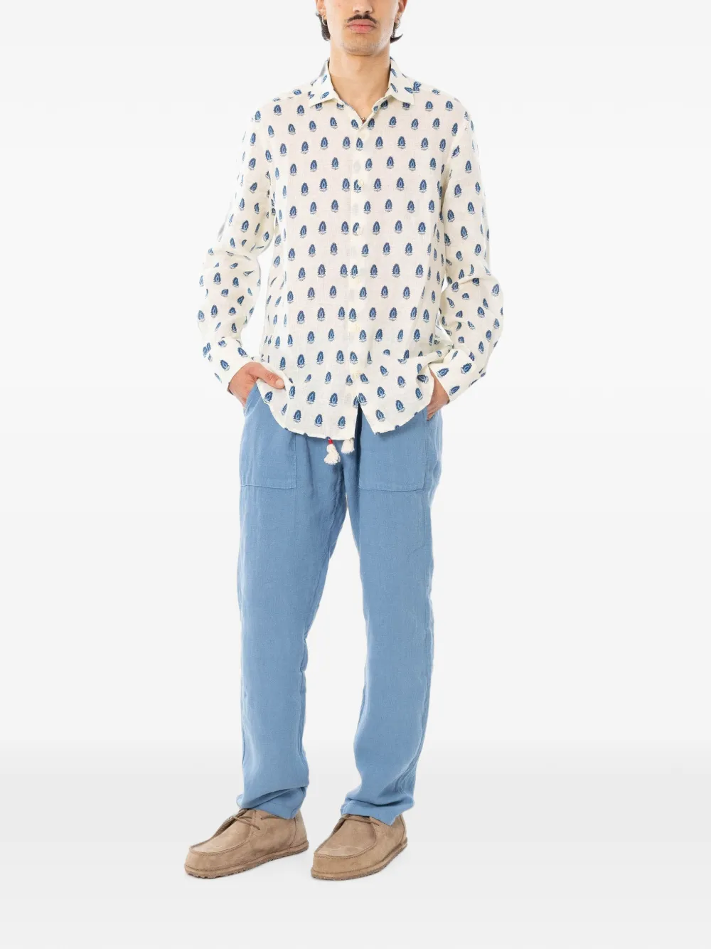 MC2 Saint Barth Calais linnen broek Blauw