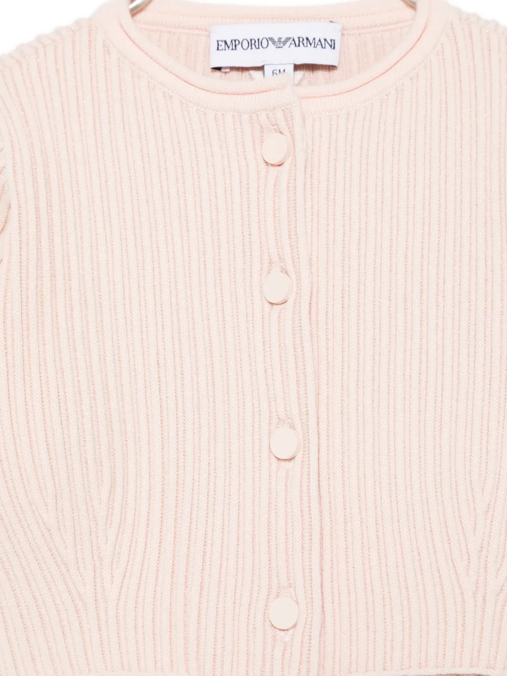 Emporio Armani Kids Ribgebreid vest Roze