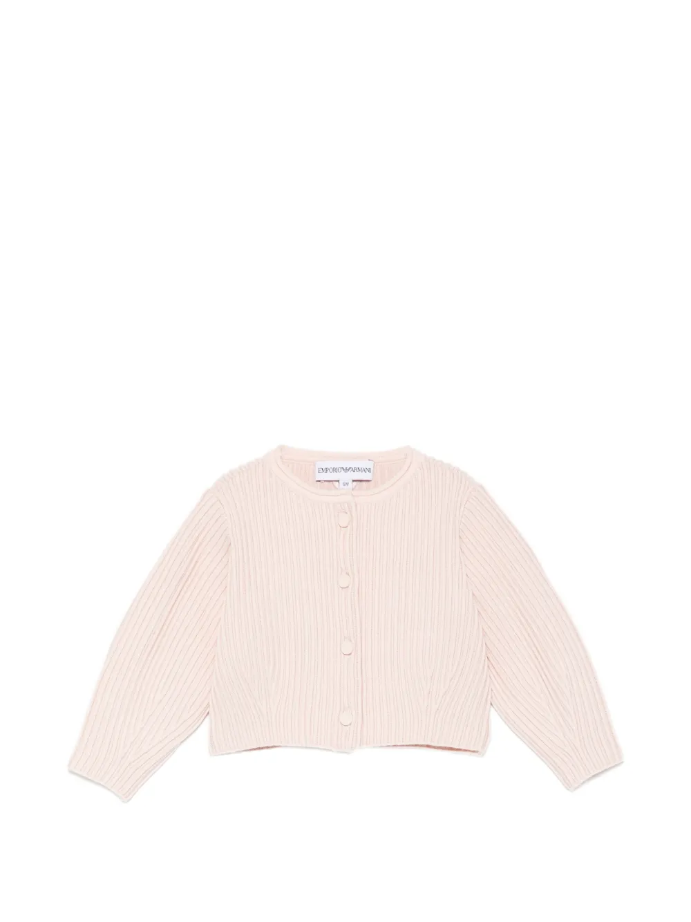 Emporio Armani Kids ribbed-knit cropped cardigan - Rosa