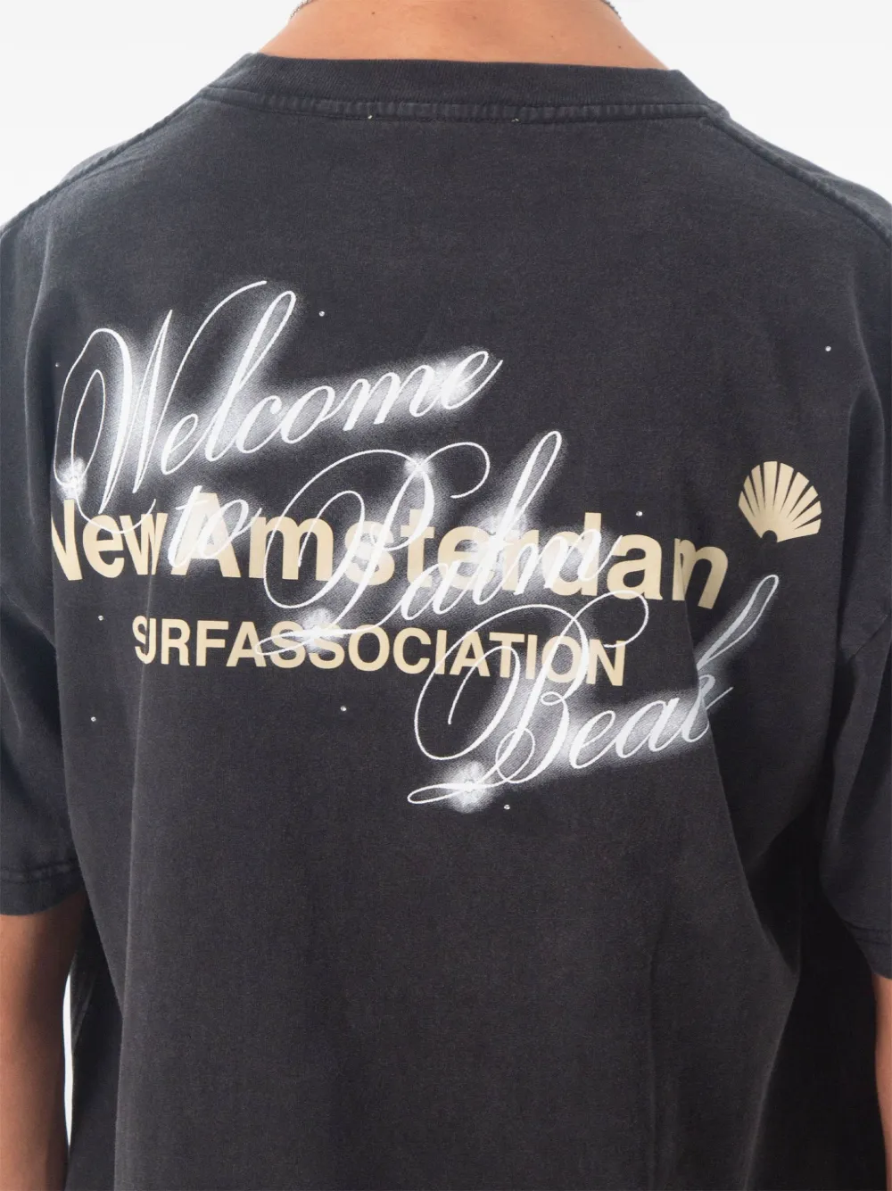 NEW AMSTERDAM Welcom to Palmbeach T-shirt Zwart