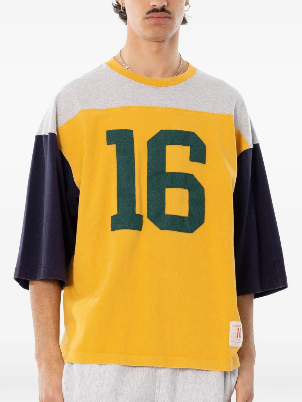 Champion Time Capsule Football T-shirt met colourblocking Geel