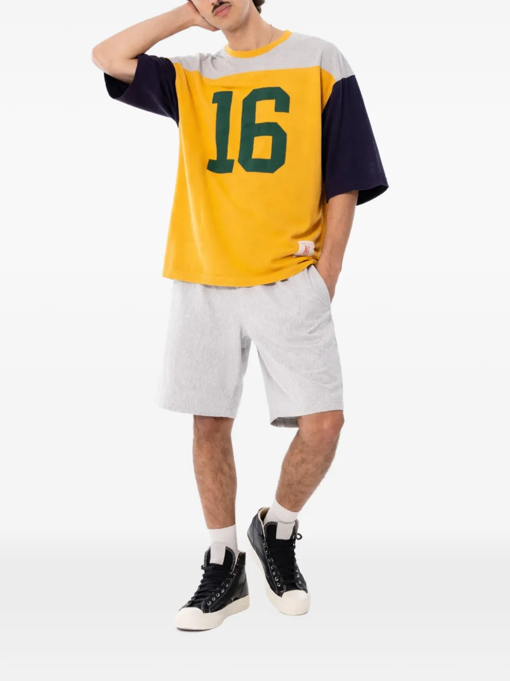 Champion Time Capsule Football T-shirt met colourblocking Geel