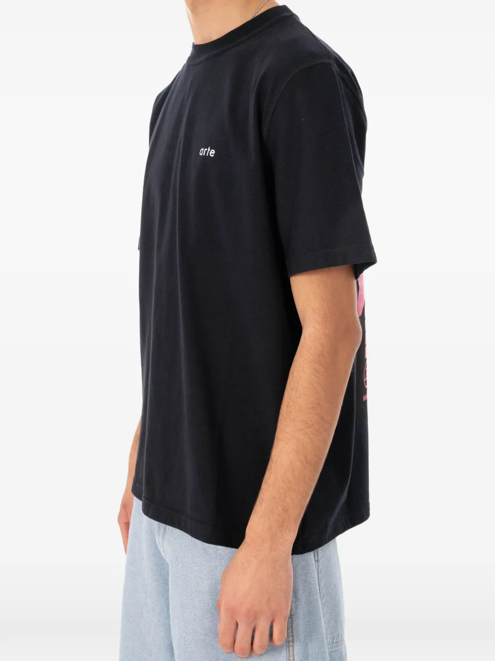 Arte Antwerp T-shirt met geborduurd logo Zwart