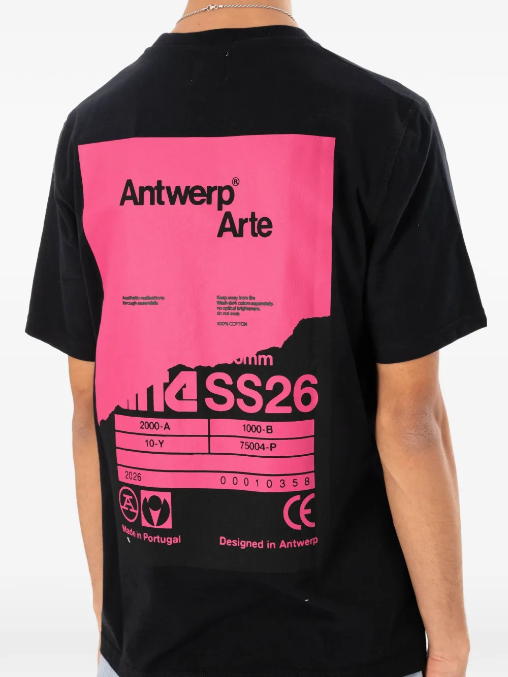 Arte Antwerp T-shirt met geborduurd logo Zwart