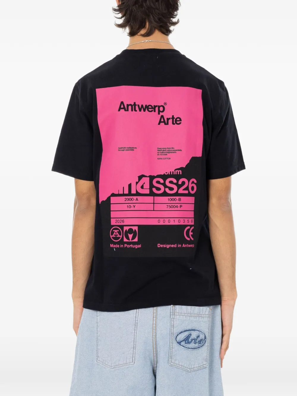Arte Antwerp T-shirt met geborduurd logo Zwart