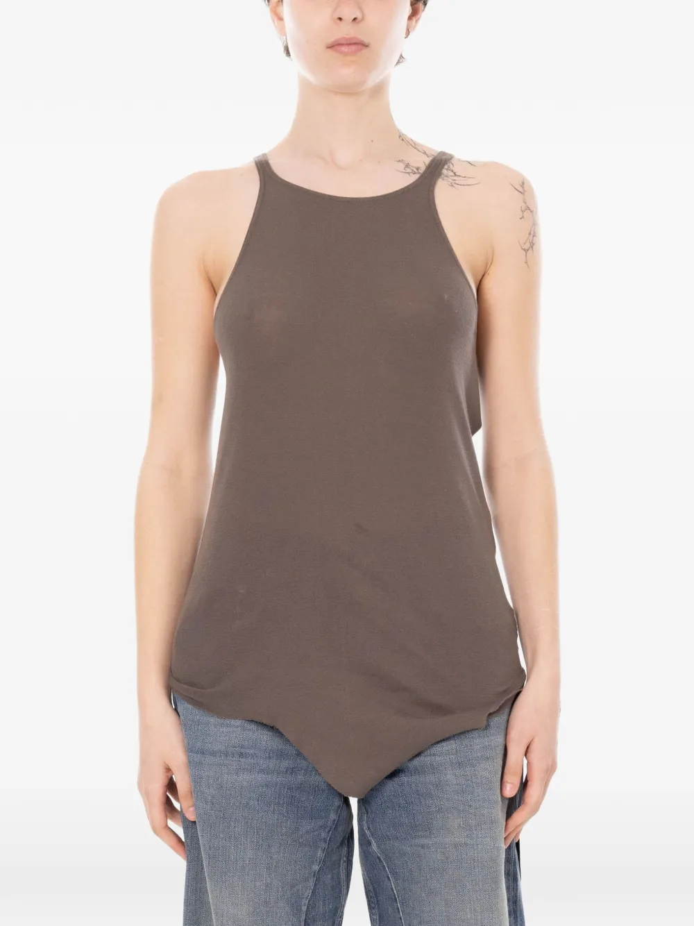 Rick Owens DRKSHDW Canotta con orlo curvo - Marrone