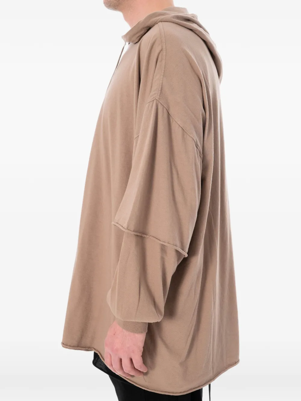 Rick Owens DRKSHDW Tommy Hustler gelaagde hoodie Beige
