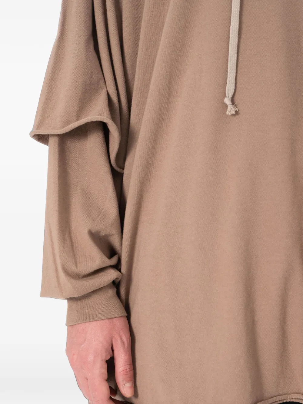 Rick Owens DRKSHDW Tommy Hustler gelaagde hoodie Beige