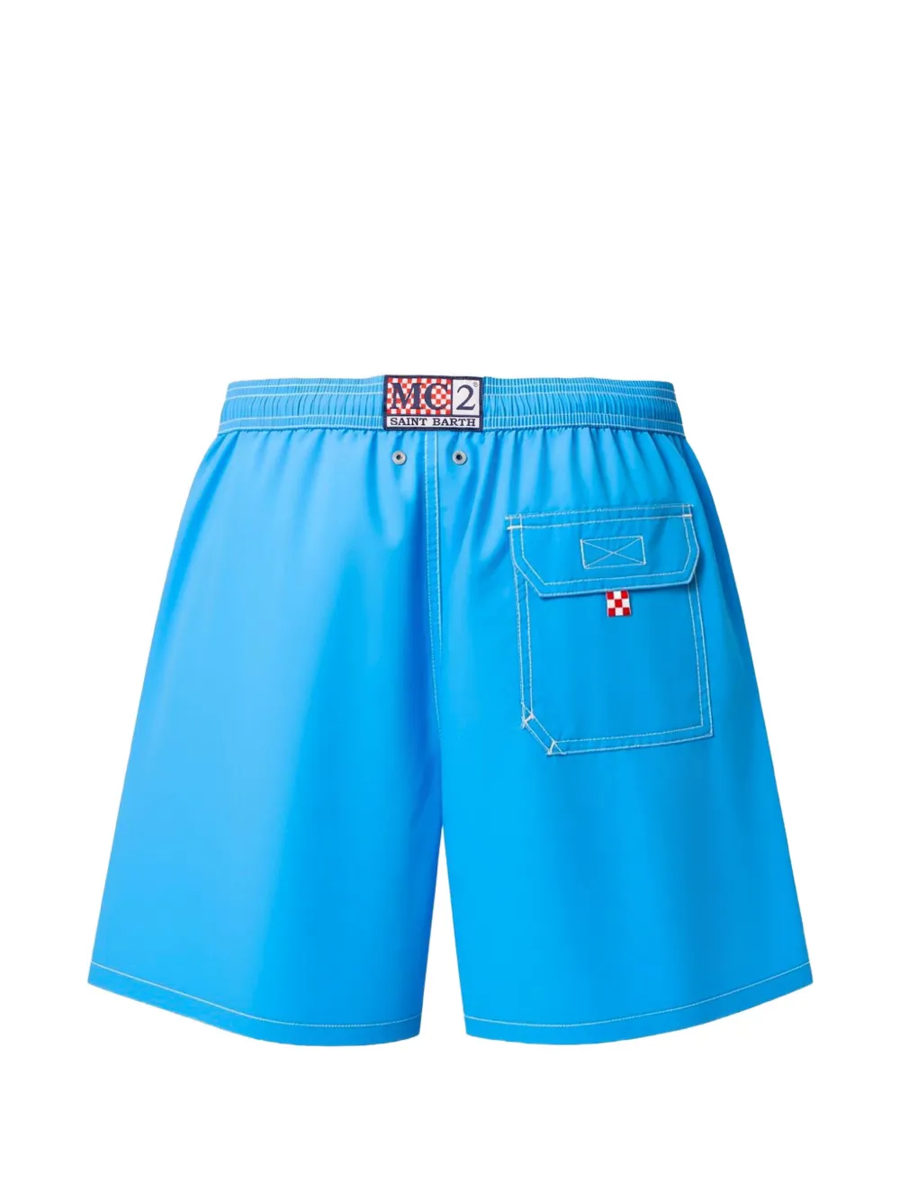 MC2 Saint Barth Patmos zwembroek met contrasterende stiksels en klepzak Blauw