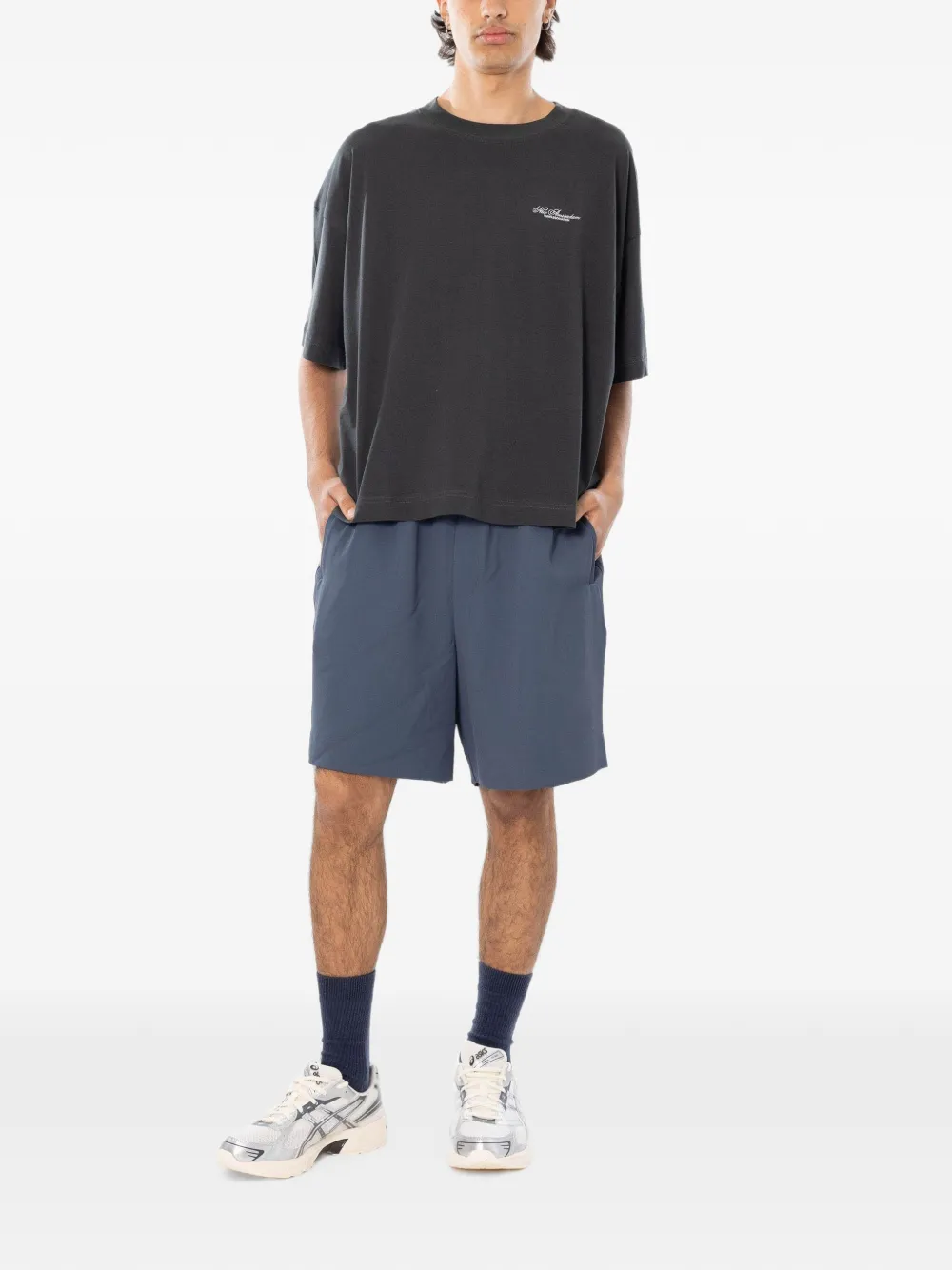 NEW AMSTERDAM Shorts met trekkoordtaille Blauw