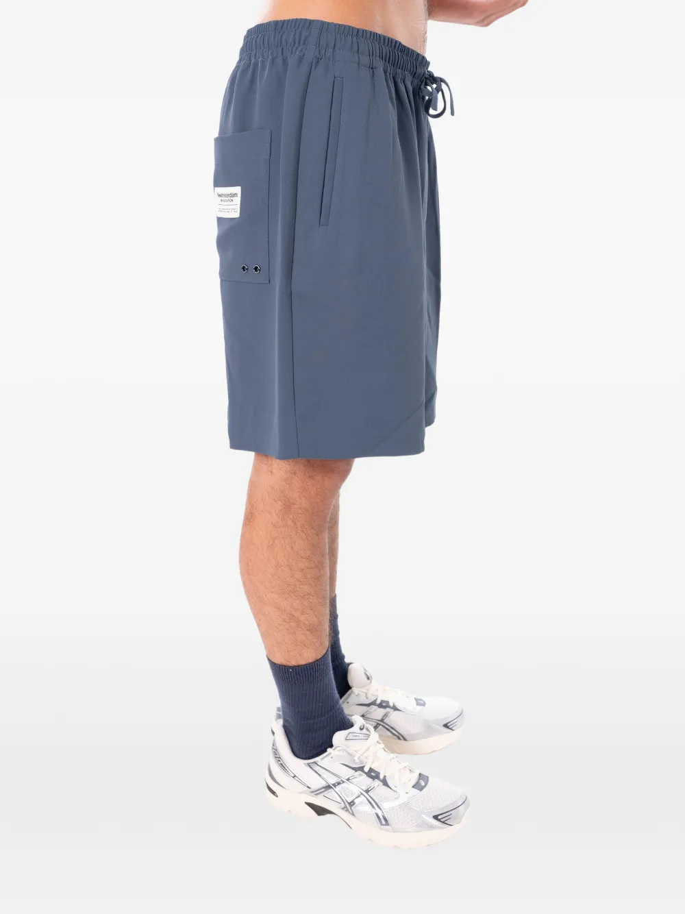 NEW AMSTERDAM Shorts met trekkoordtaille Blauw