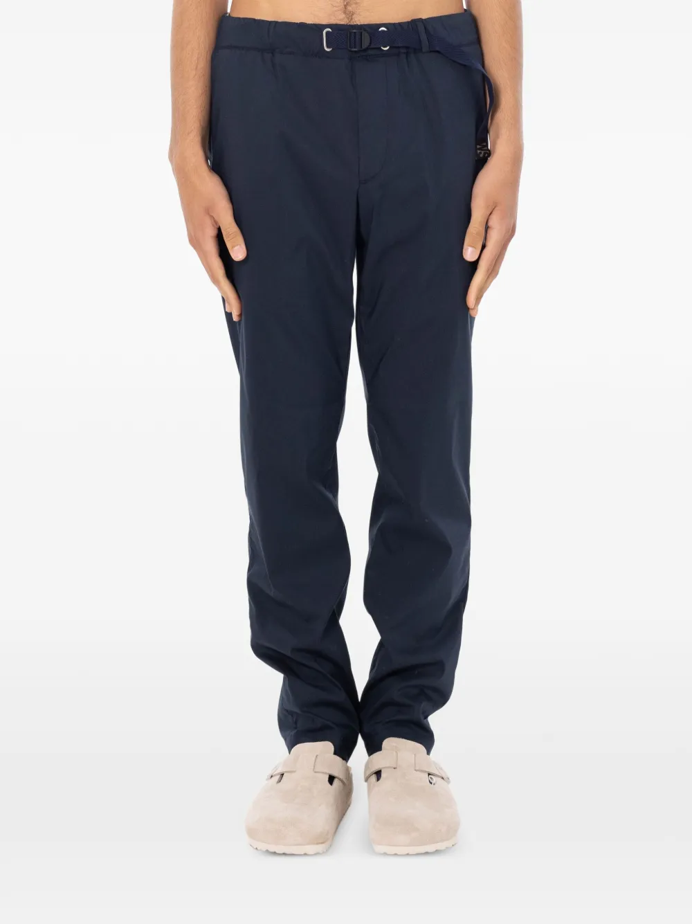 White Sand Belted Pants In Multi