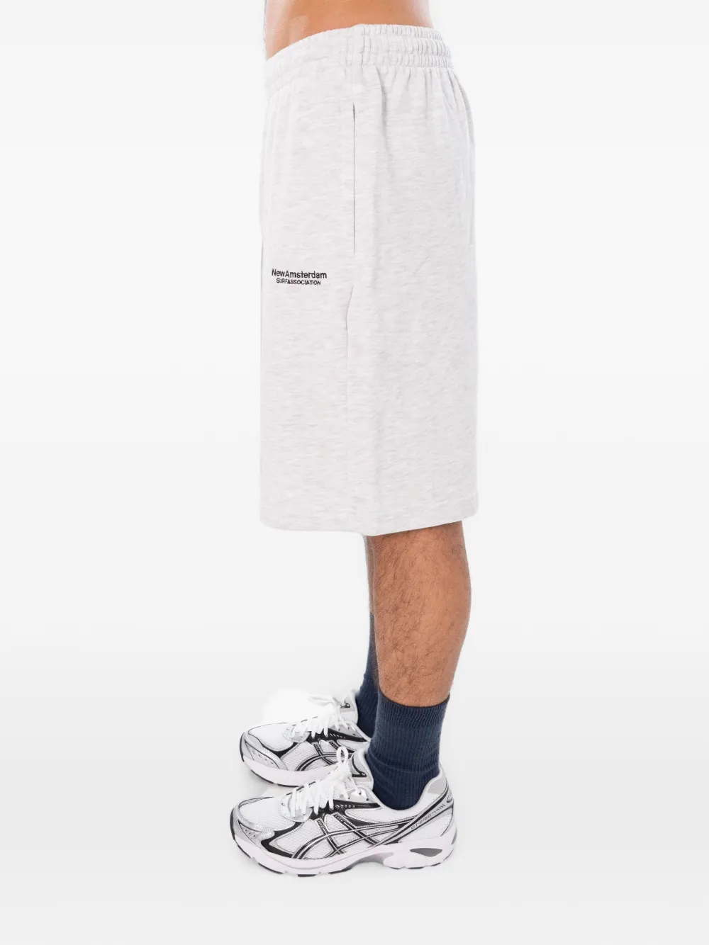 NEW AMSTERDAM Shorts met geborduurd logo Grijs