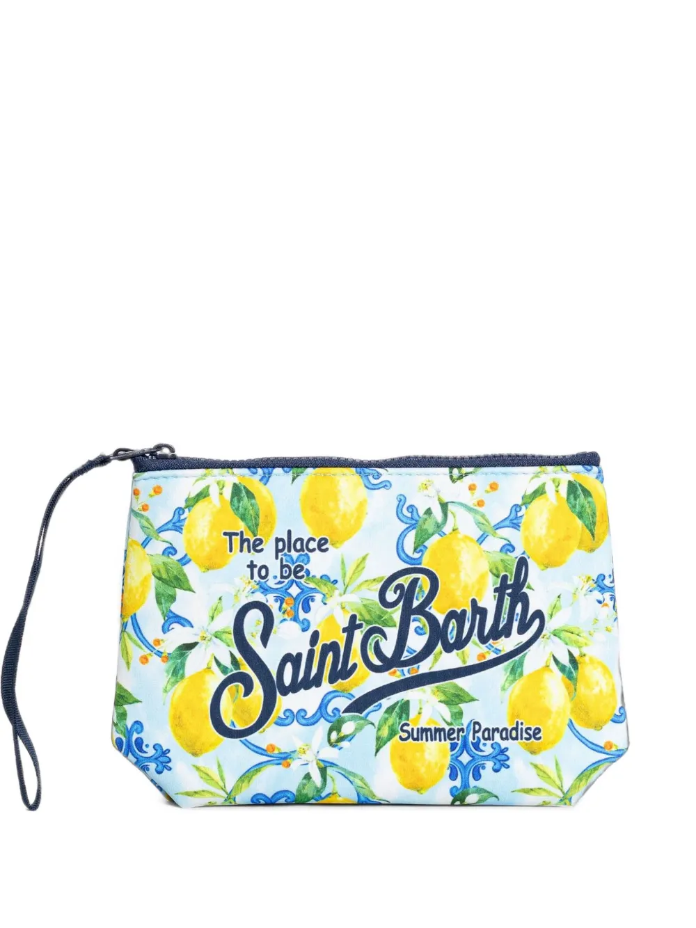 MC2 Saint Barth Aline lemon-print clutch bag Blauw