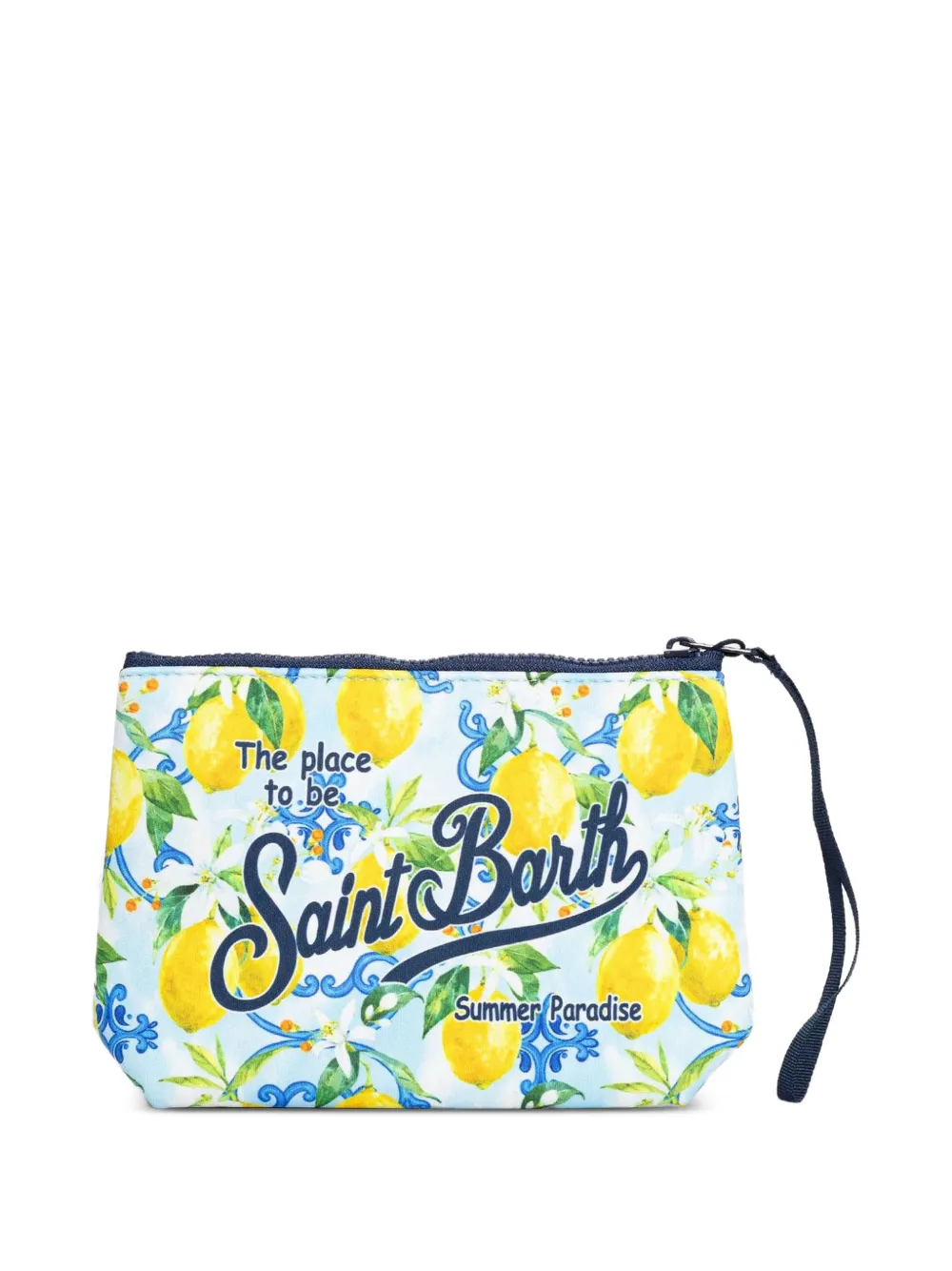 MC2 Saint Barth Aline lemon-print clutch bag Blauw