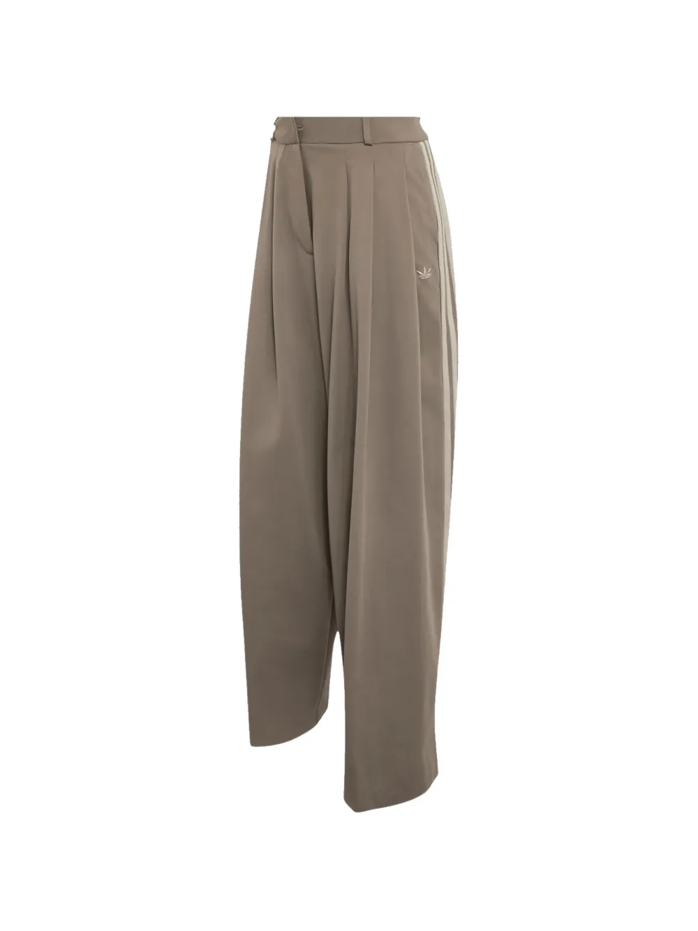 adidas pleated side-stripe trousers