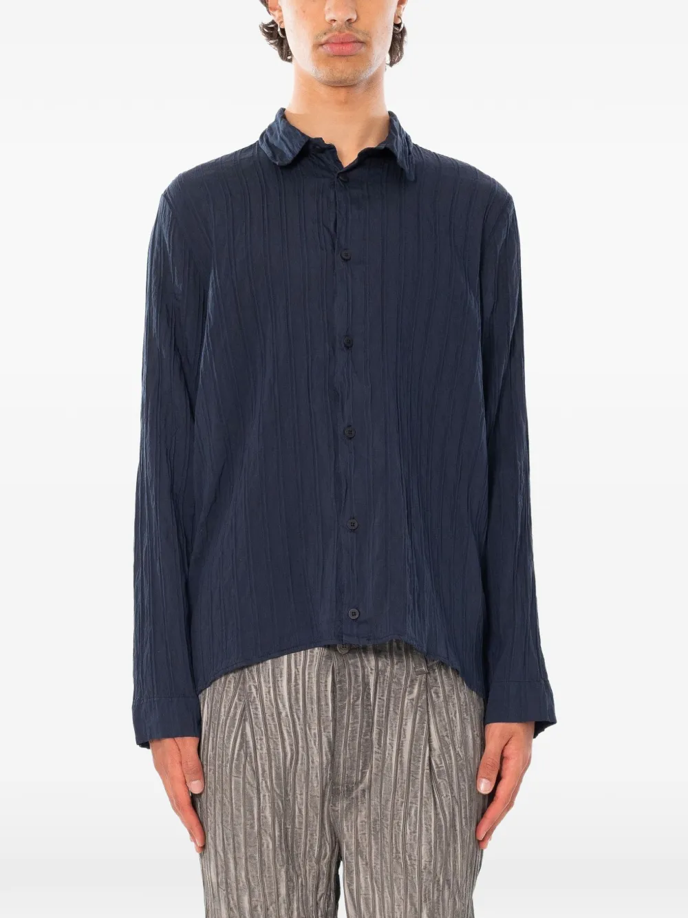 Transit embossed striped shirt