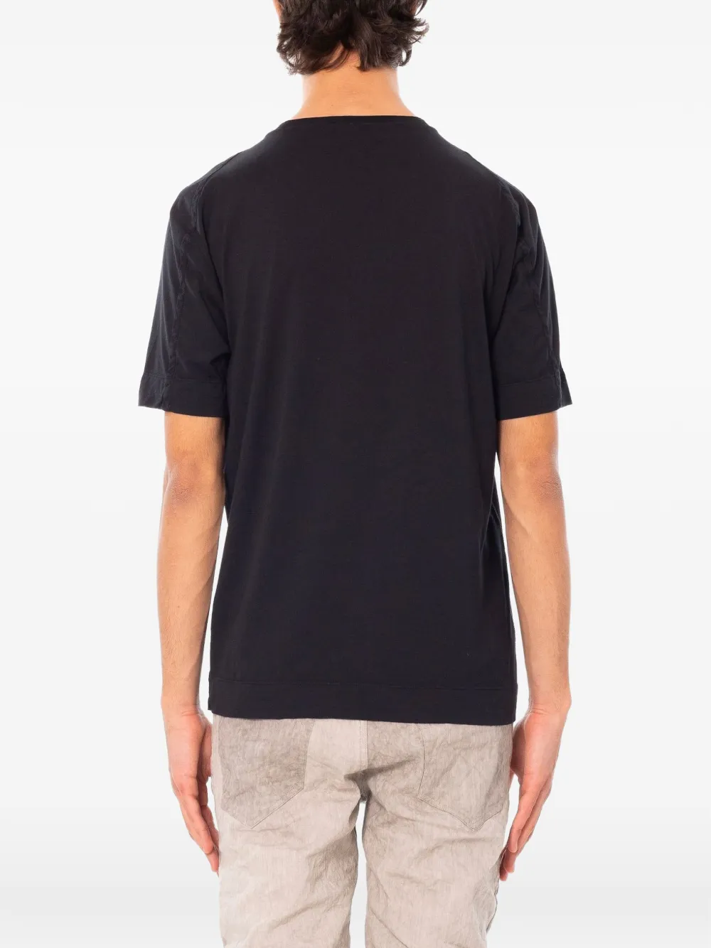 Transit T-shirt met gebreide hals Zwart