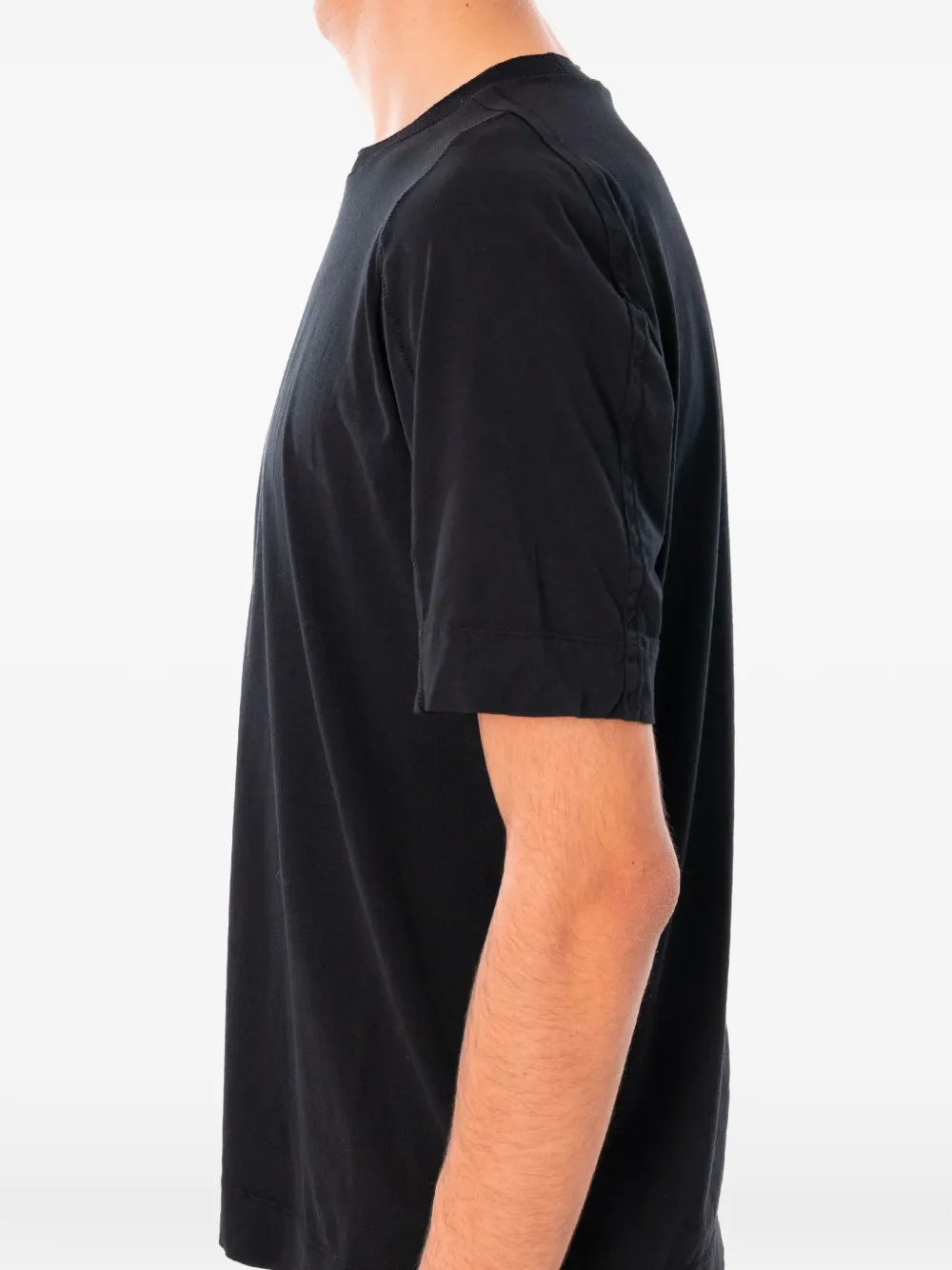 Transit T-shirt met gebreide hals Zwart