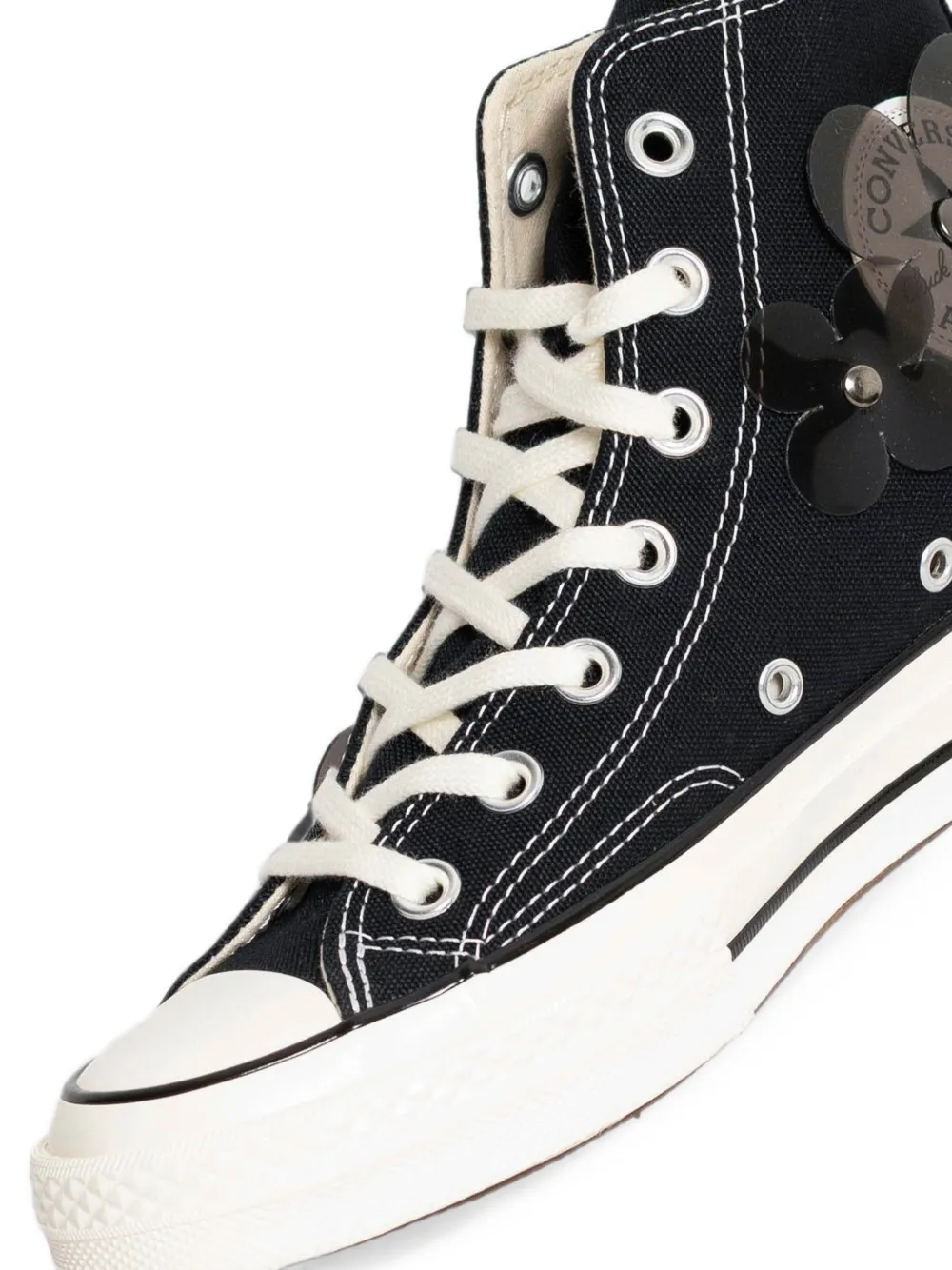 Converse Chuck 70 3-D Flourish flower-appliqué sneakers Zwart